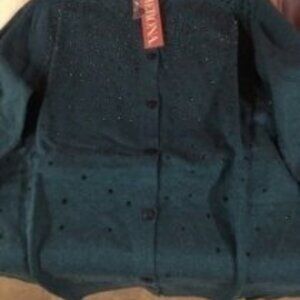 Blue Sweater w/Beads Size Med Women